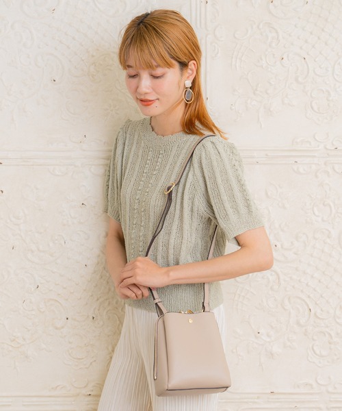 BASE（ベース）の「ミニショルダーバッグ ミニバッグ（ショルダーバッグ・レディース・ブラック/ベージュ/ブルー/アイボリー/イエロー/グレー/グリーン/ボルドー/ライトブルー/マスタード/ダークグレー/ブラウン・FREE）」の15枚目の写真