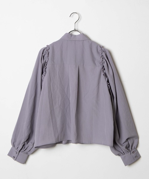WEGO(ウィゴー)の「WEGO/ギャザースリーブブラウス(シャツ/ブラウス・レディース・ホワイト/ライトパープル・FREE)」の7枚目の写真