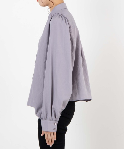 WEGO(ウィゴー)の「WEGO/ギャザースリーブブラウス(シャツ/ブラウス・レディース・ホワイト/ライトパープル・FREE)」の17枚目の写真