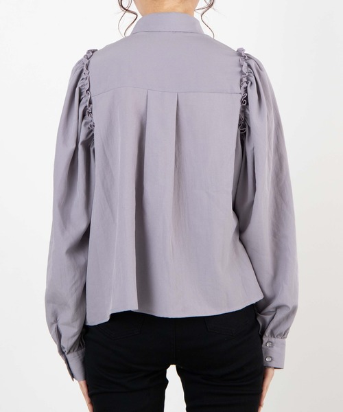 WEGO(ウィゴー)の「WEGO/ギャザースリーブブラウス(シャツ/ブラウス・レディース・ホワイト/ライトパープル・FREE)」の18枚目の写真