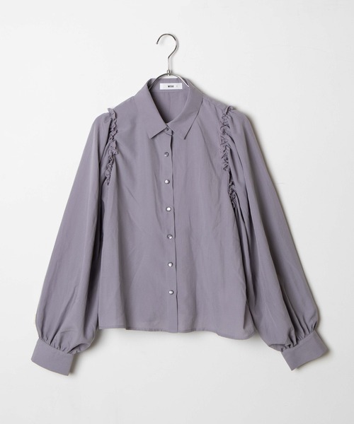 WEGO(ウィゴー)の「WEGO/ギャザースリーブブラウス(シャツ/ブラウス・レディース・ホワイト/ライトパープル・FREE)」の20枚目の写真