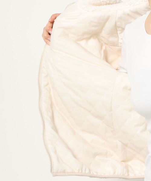 AS KNOW AS PINKY（アズノゥアズピンキー）の「◎ボアフーディ中綿ブルゾン（ブルゾン・レディース・ブラック/ベージュ/アイボリー/モカ・FREE）」の6枚目の写真