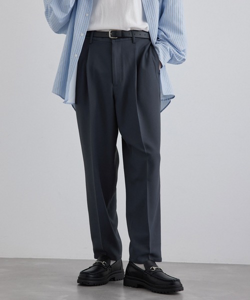 JUNRED（ジュンレッド）の「ライトスルーイージーワイドパンツ（スラックス・メンズ・ブラック/ベージュ/ブラウン/ブルー系その他4/グリーン系その他/チャコールグレー/ホワイト系その他/ブルー系その他・S/M/L）」の7枚目の写真