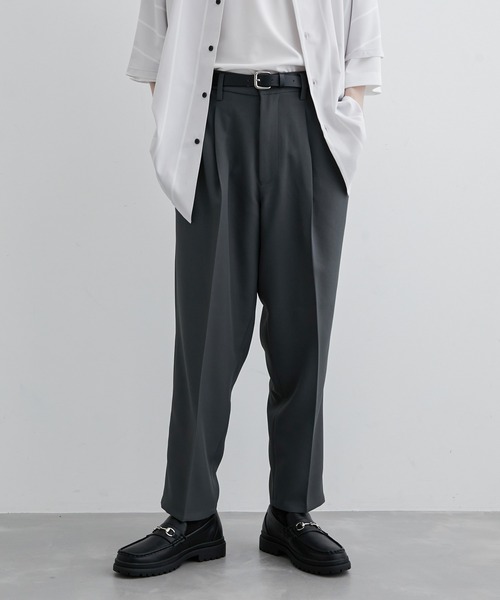 JUNRED（ジュンレッド）の「ライトスルーイージーワイドパンツ（スラックス・メンズ・ブラック/ベージュ/ブラウン/ブルー系その他4/グリーン系その他/チャコールグレー/ホワイト系その他/ブルー系その他・S/M/L）」の13枚目の写真