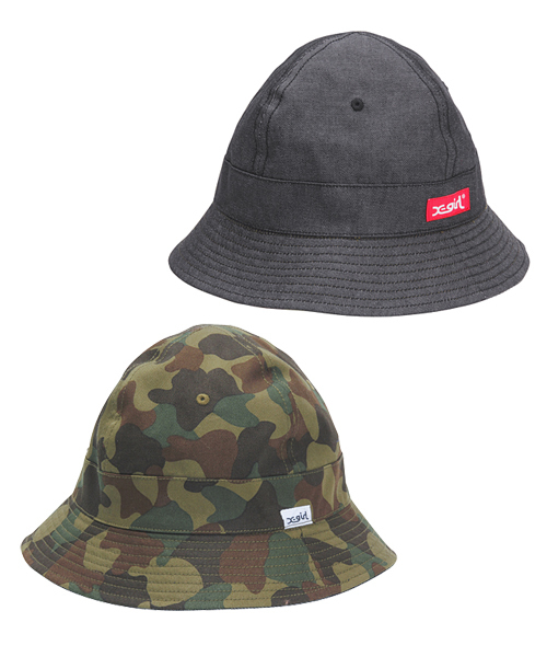 X-girl（エックスガール）の「【Soup.6月号掲載】REVERSIBLE BELL HAT（ハット・レディース・カモフラージュ/ベージュ/ネイビー・ONE SIZE）」の3枚目の写真