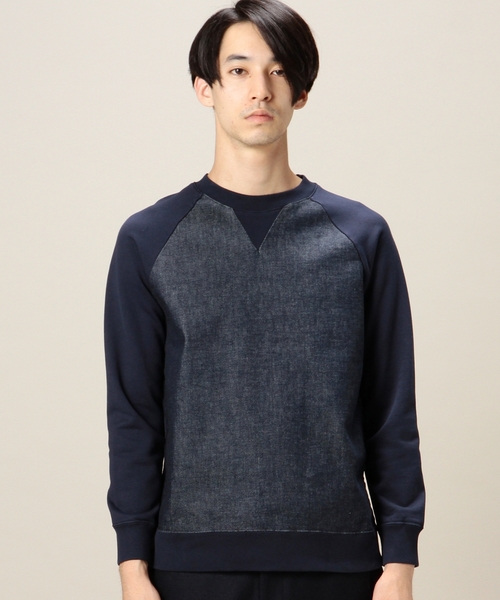 BEAUTY&YOUTH UNITED ARROWS(ビューティーアンドユースユナイテッドアローズ)の「BY デニム×スウェット クルーネック ◆(スウェット・メンズ・ネイビー・LARGE/SMALL/MEDIUM/X-LARGE)」の6枚目の写真