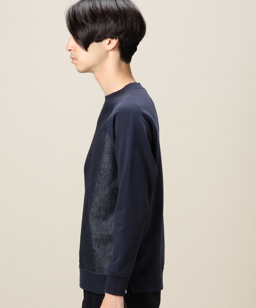 BEAUTY&YOUTH UNITED ARROWS(ビューティーアンドユースユナイテッドアローズ)の「BY デニム×スウェット クルーネック ◆(スウェット・メンズ・ネイビー・LARGE/SMALL/MEDIUM/X-LARGE)」の7枚目の写真