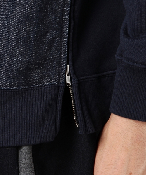 BEAUTY&YOUTH UNITED ARROWS(ビューティーアンドユースユナイテッドアローズ)の「BY デニム×スウェット クルーネック ◆(スウェット・メンズ・ネイビー・LARGE/SMALL/MEDIUM/X-LARGE)」の4枚目の写真