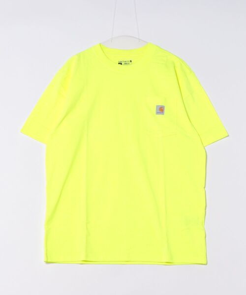 Carhartt（カーハート）の「Carhartt / カーハート/半袖TEE Workwear PKShort Sleeve T-Shirt CTK87（Tシャツ/カットソー・メンズ・チャコールグレー/ブラック/ネイビー/グレー/ブルー/グリーン/ブルーグレー/レッド系その他/ホワイト/ライトブルー/ブラウン/ダークネイビー/ライム/ライトピンク/グリーン系その他/ライトグリーン/キャメル・SMALL/MEDIUM/LARGE/X-LARGE）」の7枚目の写真