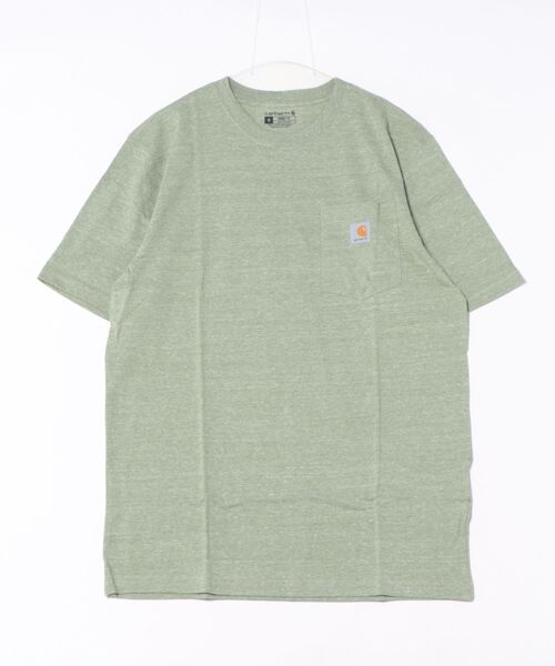 Carhartt（カーハート）の「Carhartt / カーハート/半袖TEE Workwear PKShort Sleeve T-Shirt CTK87（Tシャツ/カットソー・メンズ・チャコールグレー/ブラック/ネイビー/グレー/ブルー/グリーン/ブルーグレー/レッド系その他/ホワイト/ライトブルー/ブラウン/ダークネイビー/ライム/ライトピンク/グリーン系その他/ライトグリーン/キャメル・SMALL/MEDIUM/LARGE/X-LARGE）」の9枚目の写真