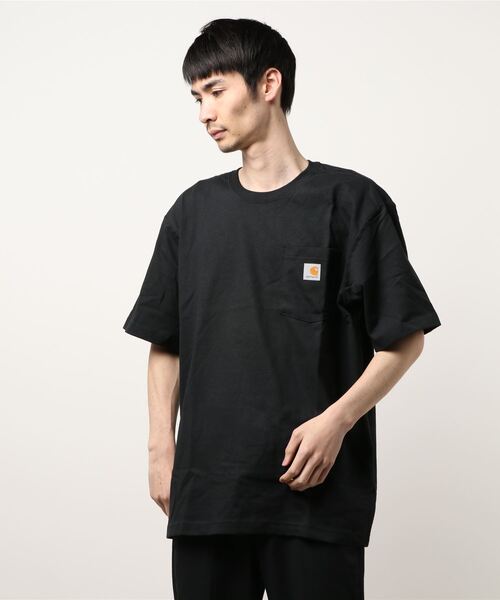 Carhartt（カーハート）の「Carhartt / カーハート/半袖TEE Workwear PKShort Sleeve T-Shirt CTK87（Tシャツ/カットソー・メンズ・チャコールグレー/ブラック/ネイビー/グレー/ブルー/グリーン/ブルーグレー/レッド系その他/ホワイト/ライトブルー/ブラウン/ダークネイビー/ライム/ライトピンク/グリーン系その他/ライトグリーン/キャメル・SMALL/MEDIUM/LARGE/X-LARGE）」の22枚目の写真