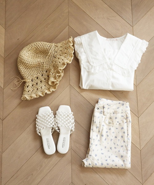 one after another NICE CLAUP（ワンアフターアナザーナイスクラップ）の「マクラメフラットサンダル（サンダル・レディース・ベージュ/アイボリー・LL/S/M/L）」の11枚目の写真