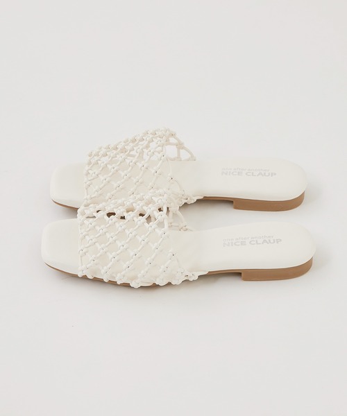 one after another NICE CLAUP（ワンアフターアナザーナイスクラップ）の「マクラメフラットサンダル（サンダル・レディース・ベージュ/アイボリー・LL/S/M/L）」の20枚目の写真