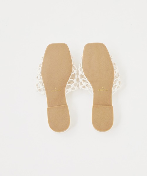 one after another NICE CLAUP（ワンアフターアナザーナイスクラップ）の「マクラメフラットサンダル（サンダル・レディース・ベージュ/アイボリー・LL/S/M/L）」の15枚目の写真