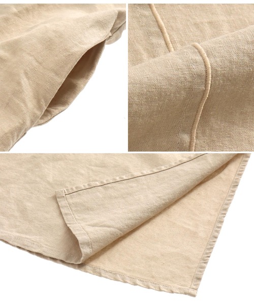 Alluge(アルージュ)の「フレンチリネンキャミワンピース(ワンピース・レディース・スミクロ/ベージュ・FREE)」の11枚目の写真