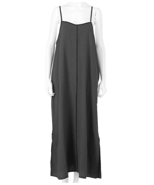 Alluge(アルージュ)の「フレンチリネンキャミワンピース(ワンピース・レディース・スミクロ/ベージュ・FREE)」の5枚目の写真