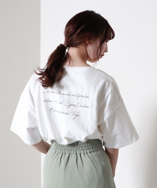 archives（アルシーヴ）の「プリントＢＩＧＴ（Tシャツ/カットソー・レディース・ベージュ/オフホワイト/ブルー・MEDIUM）」の6枚目の写真