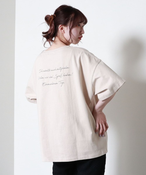 archives（アルシーヴ）の「プリントＢＩＧＴ（Tシャツ/カットソー・レディース・ベージュ/オフホワイト/ブルー・MEDIUM）」の9枚目の写真