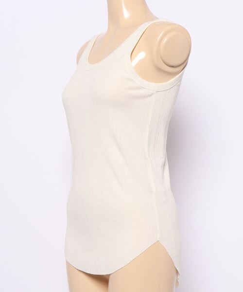 DouDou（ドゥドゥ）の「ランダムリブタンク（タンクトップ・レディース・カーキ/オフホワイト/ブラック/ライトグレー・FREE）」の6枚目の写真