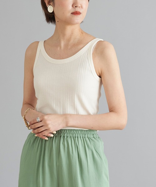 DouDou（ドゥドゥ）の「ランダムリブタンク（タンクトップ・レディース・カーキ/オフホワイト/ブラック/ライトグレー・FREE）」の13枚目の写真