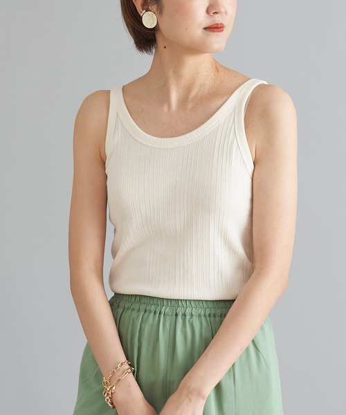 DouDou（ドゥドゥ）の「ランダムリブタンク（タンクトップ・レディース・カーキ/オフホワイト/ブラック/ライトグレー・FREE）」の15枚目の写真