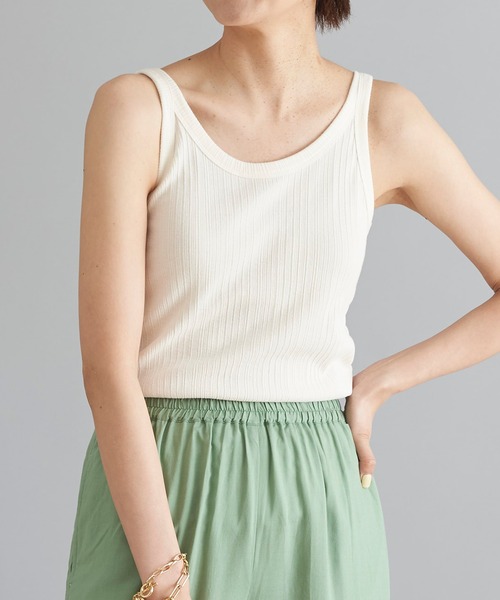 DouDou（ドゥドゥ）の「ランダムリブタンク（タンクトップ・レディース・カーキ/オフホワイト/ブラック/ライトグレー・FREE）」の17枚目の写真