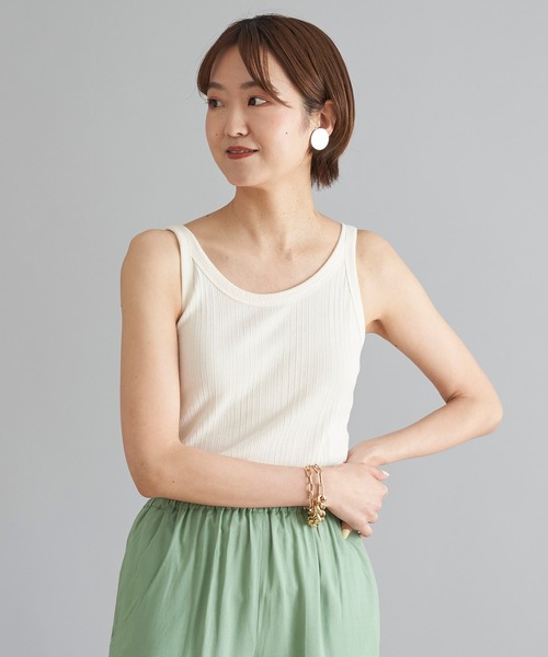 DouDou（ドゥドゥ）の「ランダムリブタンク（タンクトップ・レディース・カーキ/オフホワイト/ブラック/ライトグレー・FREE）」の16枚目の写真
