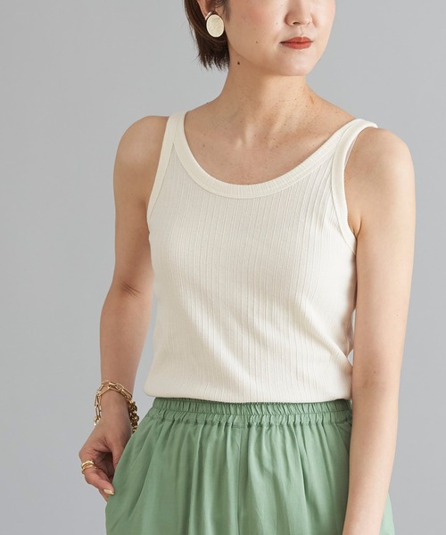 DouDou（ドゥドゥ）の「ランダムリブタンク（タンクトップ・レディース・カーキ/オフホワイト/ブラック/ライトグレー・FREE）」の18枚目の写真