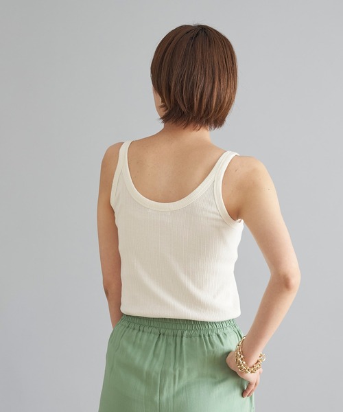 DouDou（ドゥドゥ）の「ランダムリブタンク（タンクトップ・レディース・カーキ/オフホワイト/ブラック/ライトグレー・FREE）」の19枚目の写真