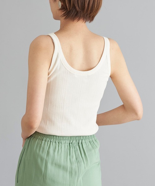 DouDou（ドゥドゥ）の「ランダムリブタンク（タンクトップ・レディース・カーキ/オフホワイト/ブラック/ライトグレー・FREE）」の22枚目の写真