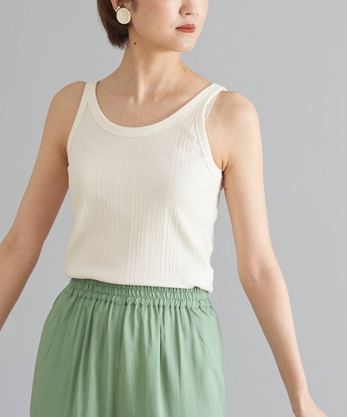DouDou（ドゥドゥ）の「ランダムリブタンク（タンクトップ・レディース・カーキ/オフホワイト/ブラック/ライトグレー・FREE）」の21枚目の写真