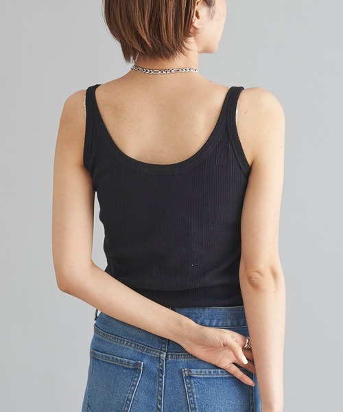 DouDou（ドゥドゥ）の「ランダムリブタンク（タンクトップ・レディース・カーキ/オフホワイト/ブラック/ライトグレー・FREE）」の9枚目の写真