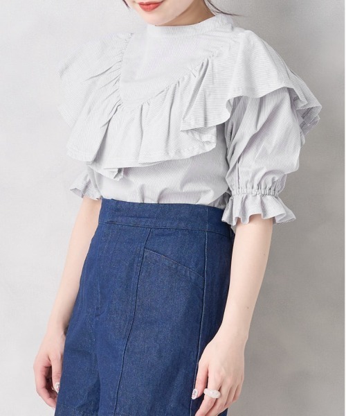 OLIVE des OLIVE(オリーブデオリーブ)の「ラッフルプチハイブラウス(シャツ/ブラウス・レディース・オフホワイト/アイボリー/ストライプ・FREE)」の19枚目の写真