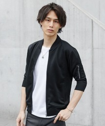 THE CASUAL | ハイブリッドジャージMA-1ジャケット5分袖(MA-1)