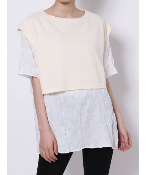 EMODA(エモダ)の「レイヤーバルキートップ(Tシャツ/カットソー・レディース・ベージュ/ブラック/ネイビー/アイボリー・FREE)」の21枚目の写真