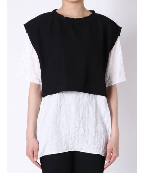 EMODA(エモダ)の「レイヤーバルキートップ(Tシャツ/カットソー・レディース・ベージュ/ブラック/ネイビー/アイボリー・FREE)」の10枚目の写真