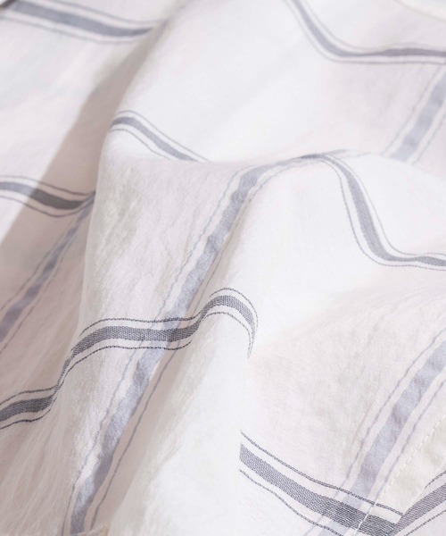 MAISON SPECIAL（メゾンスペシャル）の「《ユニセックスアイテム》シアーチェックエクストラプライムオーバーショートスリーブシャツ 【MAISON SPECIAL/メゾンスペシャル】（シャツ/ブラウス・メンズ・オフホワイト/ブラック/グレー・0/1/2）」の10枚目の写真