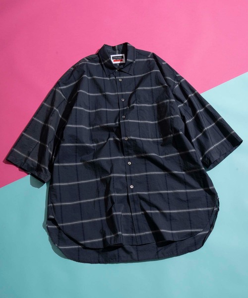 MAISON SPECIAL（メゾンスペシャル）の「《ユニセックスアイテム》シアーチェックエクストラプライムオーバーショートスリーブシャツ 【MAISON SPECIAL/メゾンスペシャル】（シャツ/ブラウス・メンズ・オフホワイト/ブラック/グレー・0/1/2）」の20枚目の写真