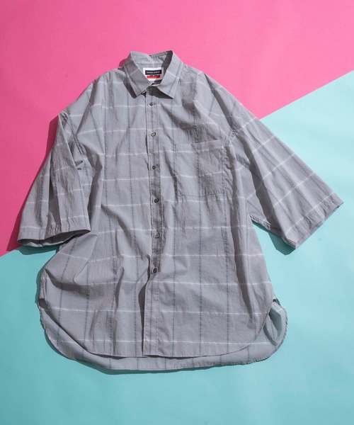 MAISON SPECIAL（メゾンスペシャル）の「《ユニセックスアイテム》シアーチェックエクストラプライムオーバーショートスリーブシャツ 【MAISON SPECIAL/メゾンスペシャル】（シャツ/ブラウス・メンズ・オフホワイト/ブラック/グレー・0/1/2）」の21枚目の写真