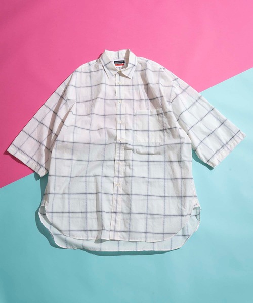 MAISON SPECIAL（メゾンスペシャル）の「《ユニセックスアイテム》シアーチェックエクストラプライムオーバーショートスリーブシャツ 【MAISON SPECIAL/メゾンスペシャル】（シャツ/ブラウス・メンズ・オフホワイト/ブラック/グレー・0/1/2）」の19枚目の写真