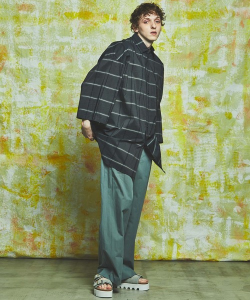 MAISON SPECIAL（メゾンスペシャル）の「《ユニセックスアイテム》シアーチェックエクストラプライムオーバーショートスリーブシャツ 【MAISON SPECIAL/メゾンスペシャル】（シャツ/ブラウス・メンズ・オフホワイト/ブラック/グレー・0/1/2）」の14枚目の写真