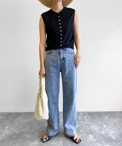 Birthday room（バースデイルーム）の「フロントボタンノースリーブカットソー（Tシャツ/カットソー・レディース・ブラック/レッド/イエロー/グリーン・FREE）」の16枚目の写真