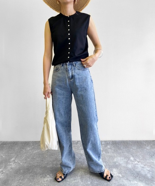 Birthday room（バースデイルーム）の「フロントボタンノースリーブカットソー（Tシャツ/カットソー・レディース・ブラック/レッド/イエロー/グリーン・FREE）」の18枚目の写真