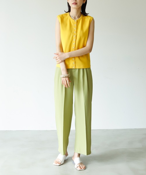 Birthday room（バースデイルーム）の「フロントボタンノースリーブカットソー（Tシャツ/カットソー・レディース・ブラック/レッド/イエロー/グリーン・FREE）」の22枚目の写真