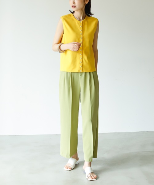 Birthday room（バースデイルーム）の「フロントボタンノースリーブカットソー（Tシャツ/カットソー・レディース・ブラック/レッド/イエロー/グリーン・FREE）」の21枚目の写真