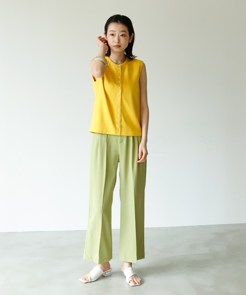 Birthday room（バースデイルーム）の「フロントボタンノースリーブカットソー（Tシャツ/カットソー・レディース・ブラック/レッド/イエロー/グリーン・FREE）」の20枚目の写真