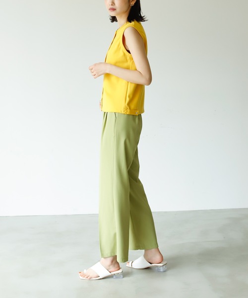 Birthday room（バースデイルーム）の「フロントボタンノースリーブカットソー（Tシャツ/カットソー・レディース・ブラック/レッド/イエロー/グリーン・FREE）」の19枚目の写真