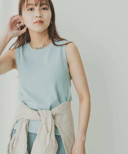 KBF+（ケービーエフプラス）の「KBF+　ノースリーブニットプルオーバー（ニット/セーター・レディース・ブルー系その他/ベージュ/ブラック・ONE）」の3枚目の写真