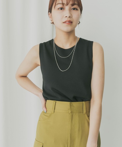 KBF+（ケービーエフプラス）の「KBF+　ノースリーブニットプルオーバー（ニット/セーター・レディース・ブルー系その他/ベージュ/ブラック・ONE）」の8枚目の写真