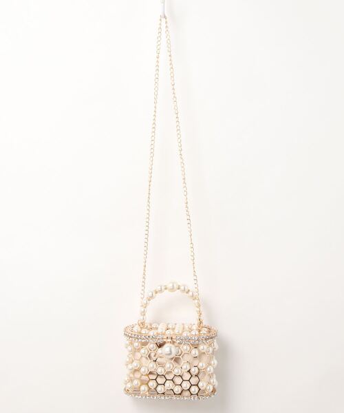 Jasmine Grandiflorum（ジャスミングランディフローラム）の「パール×ビジューキラキラハンドバッグ（ハンドバッグ・レディース・ブラック/ベージュ・FREE）」の20枚目の写真